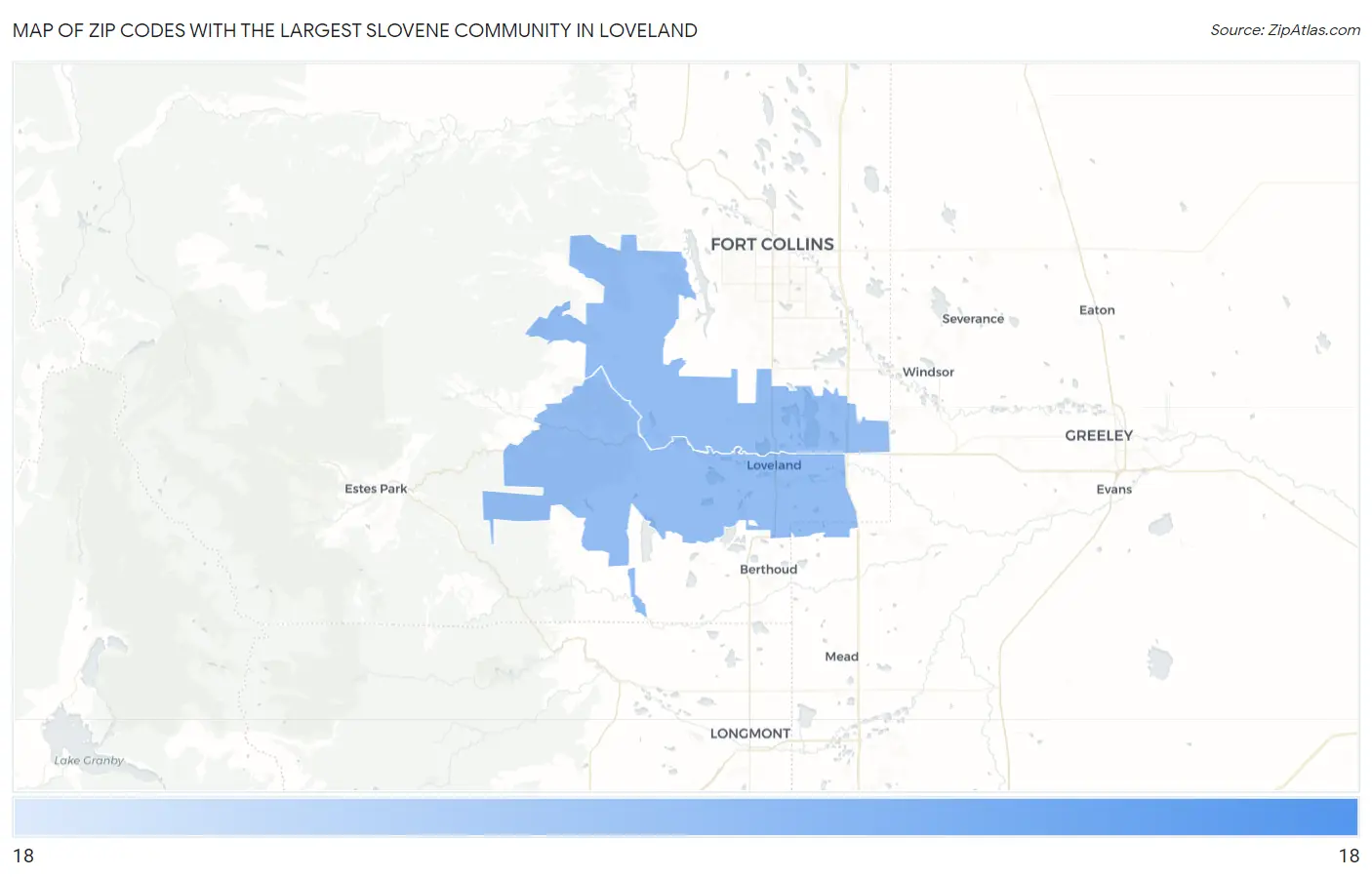 Zip Codes with the Largest Slovene Community in Loveland Map