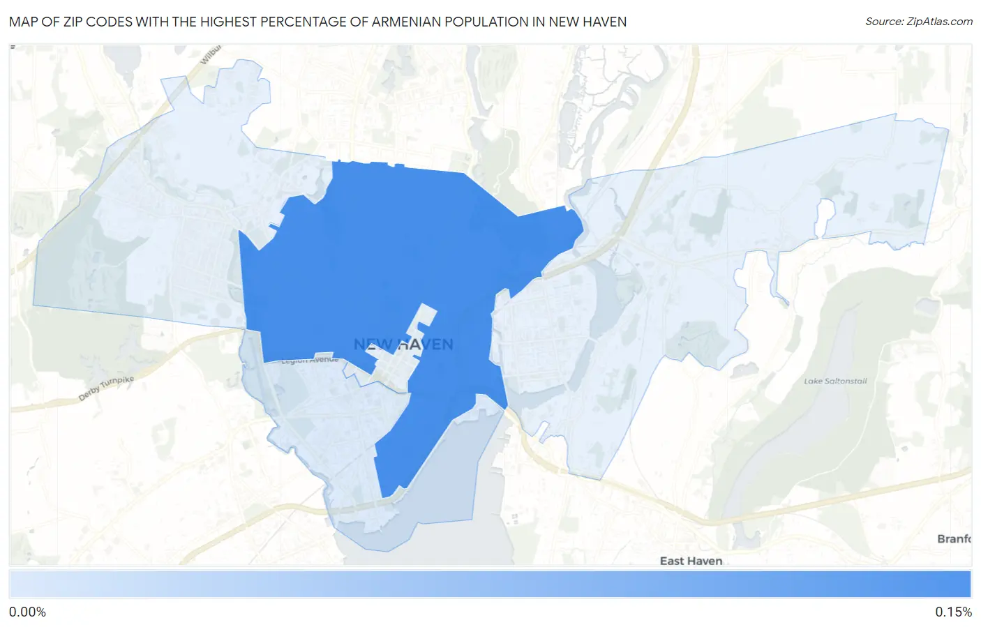 Zip Codes with the Highest Percentage of Armenian Population in New Haven Map