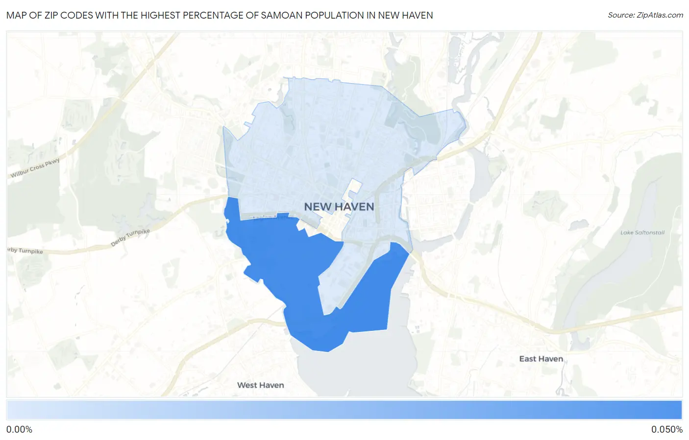 Zip Codes with the Highest Percentage of Samoan Population in New Haven Map