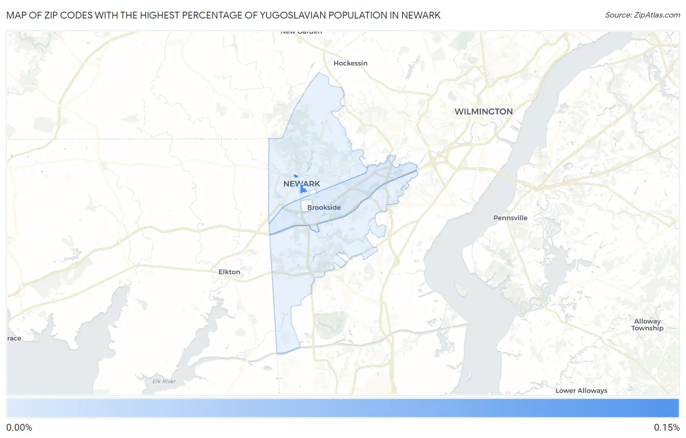 Zip Codes with the Highest Percentage of Yugoslavian Population in Newark Map