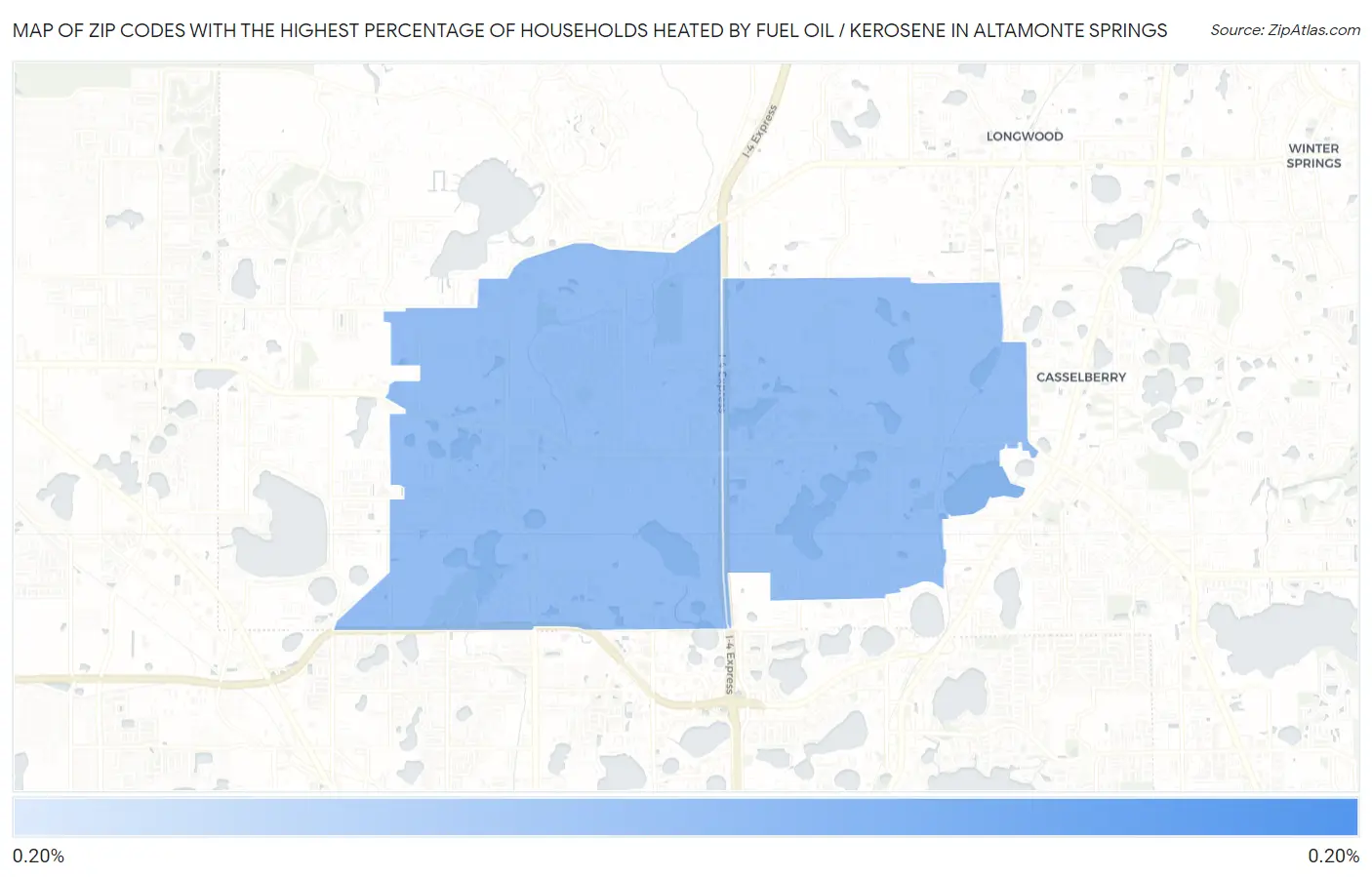 Zip Codes with the Highest Percentage of Households Heated by Fuel Oil / Kerosene in Altamonte Springs Map