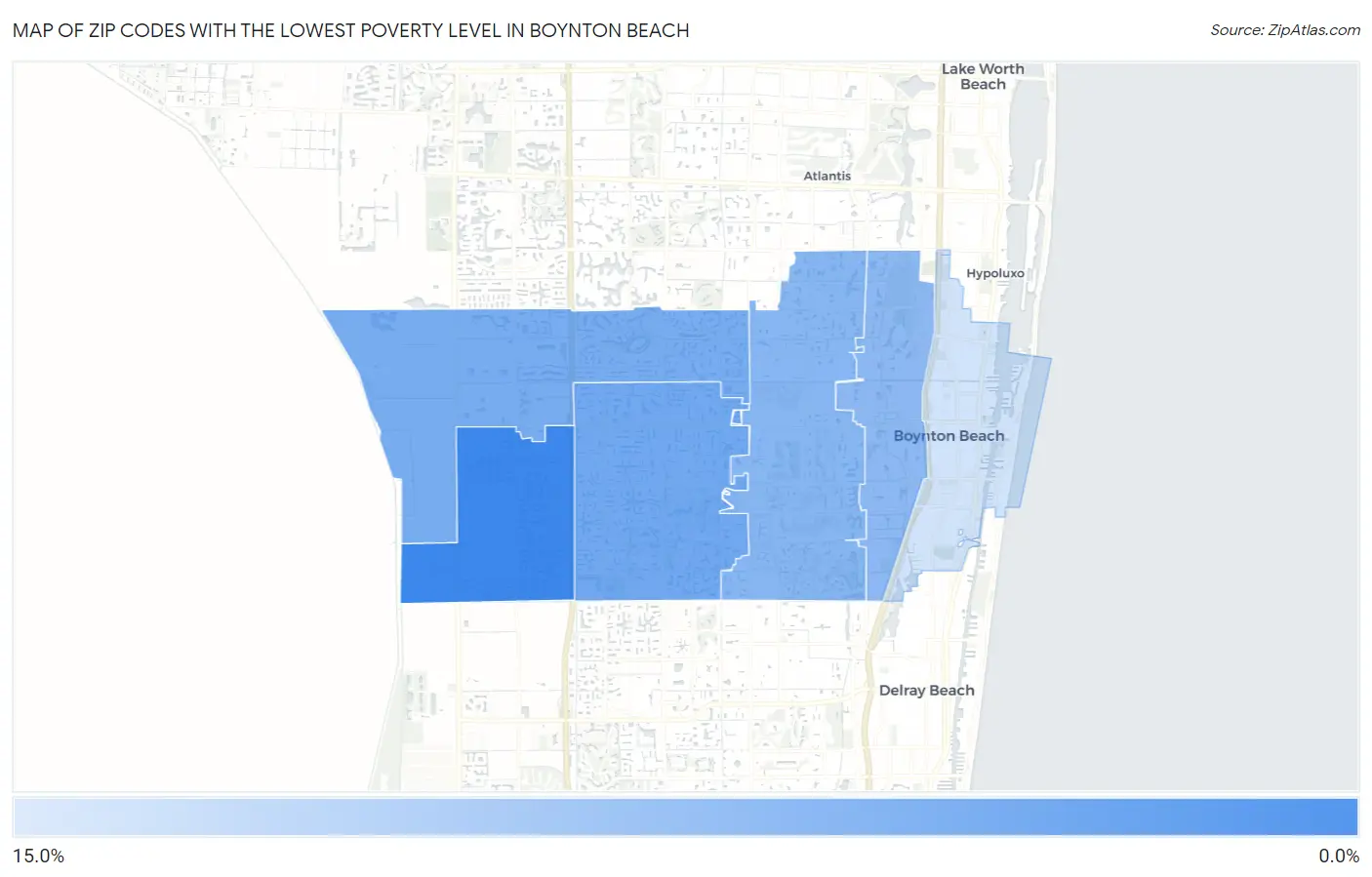 Zip Codes with the Lowest Poverty Level in Boynton Beach Map