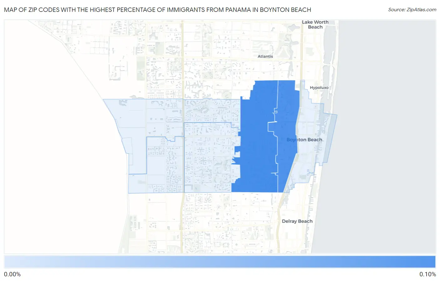Zip Codes with the Highest Percentage of Immigrants from Panama in Boynton Beach Map