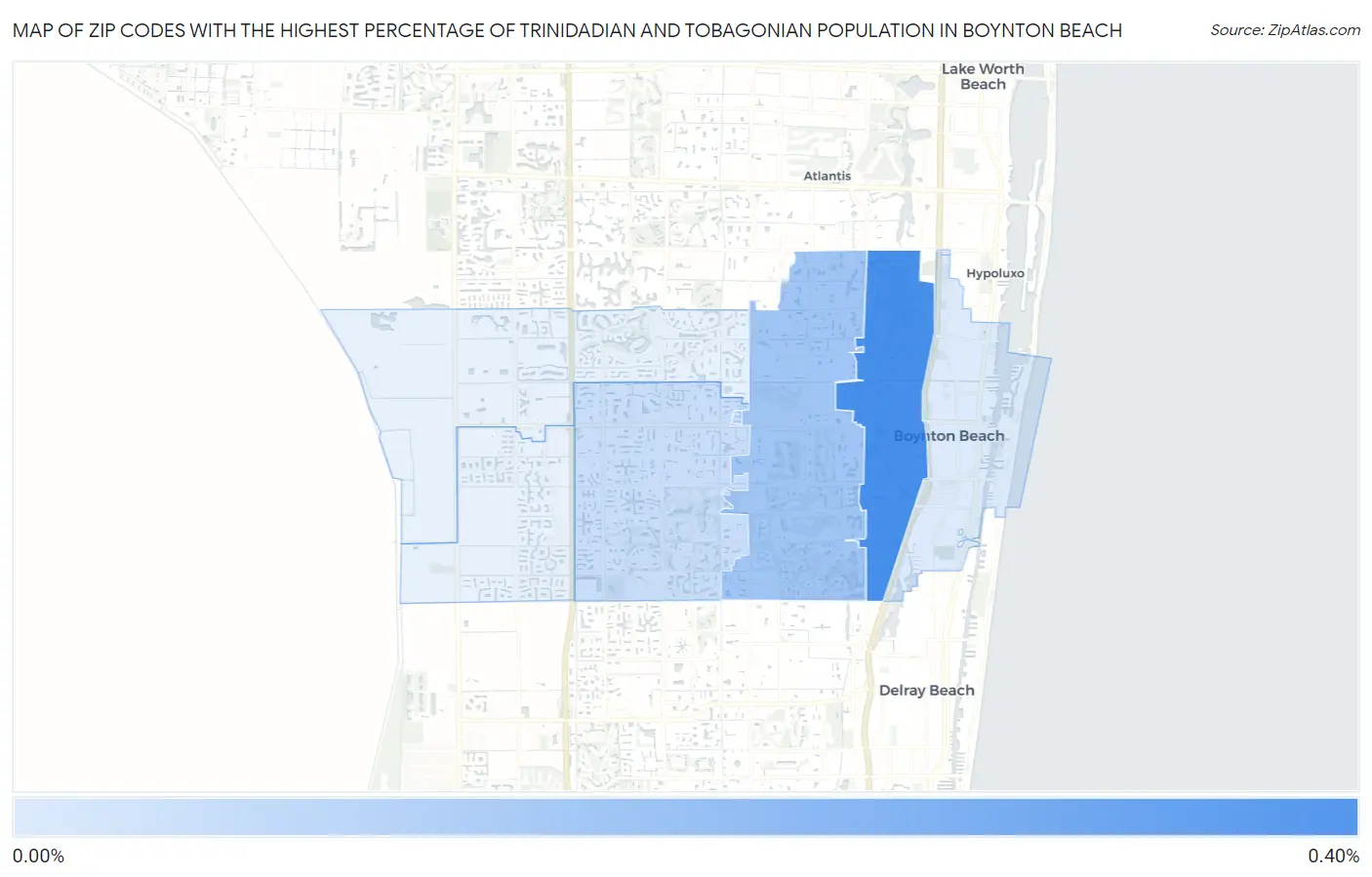 Zip Codes with the Highest Percentage of Trinidadian and Tobagonian Population in Boynton Beach Map