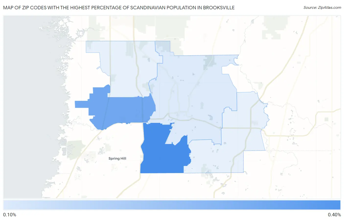 Zip Codes with the Highest Percentage of Scandinavian Population in Brooksville Map