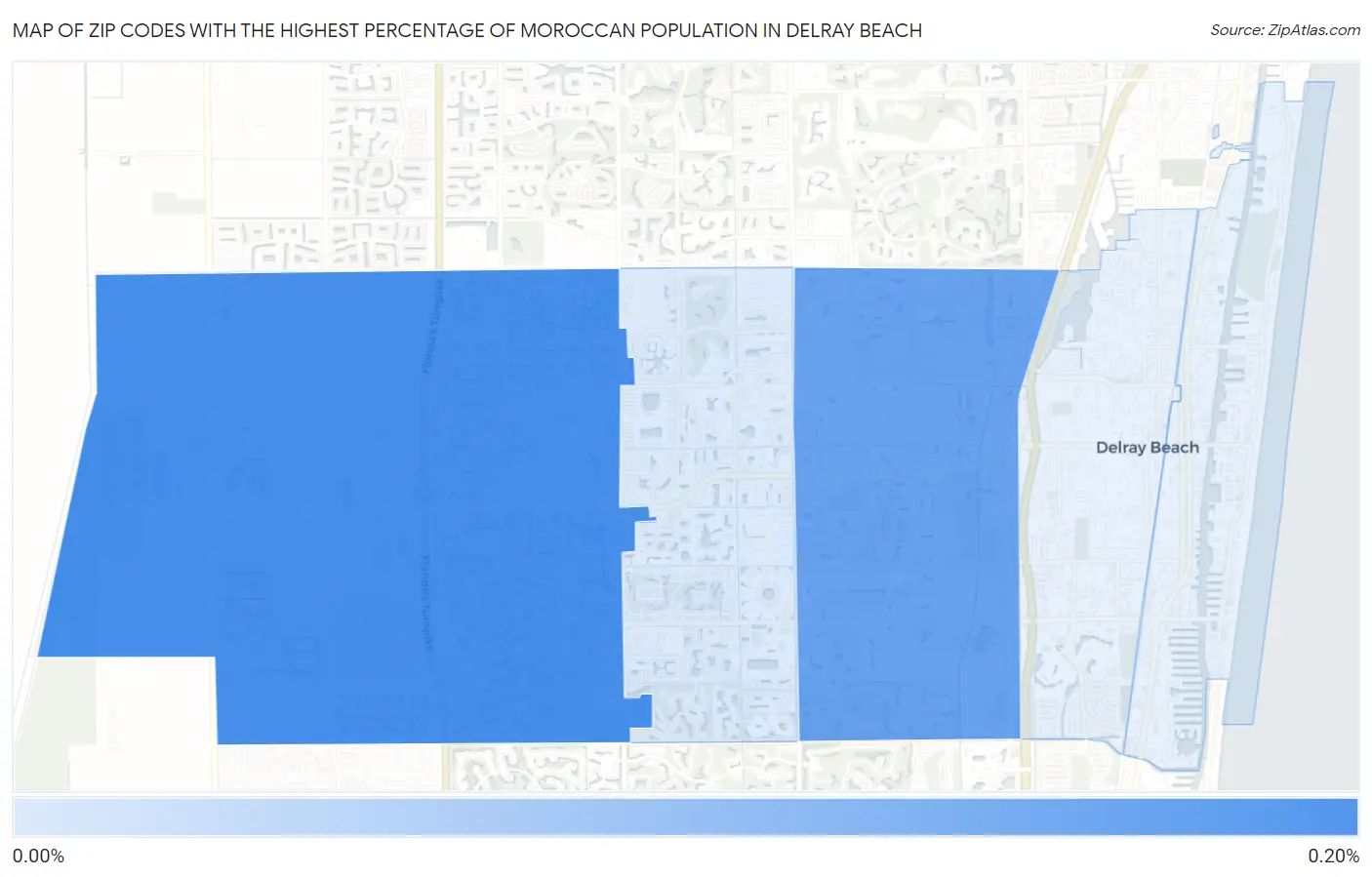 Zip Codes with the Highest Percentage of Moroccan Population in Delray Beach Map