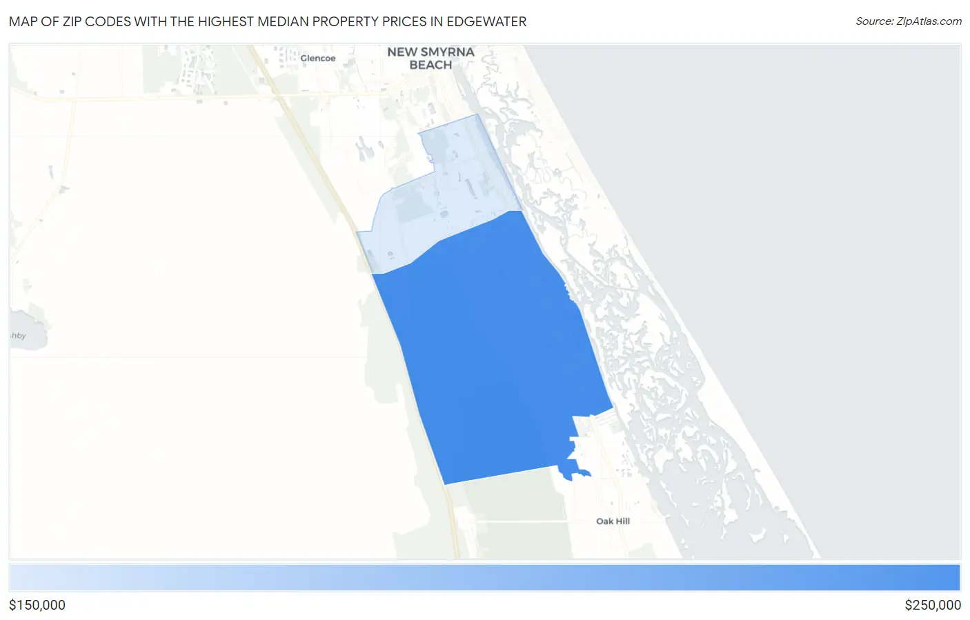 Zip Codes with the Highest Median Property Prices in Edgewater Map