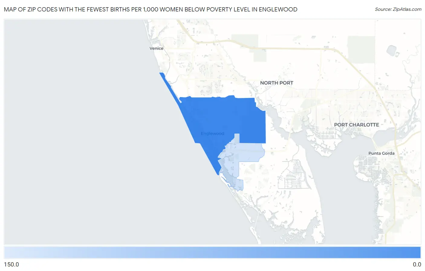 Zip Codes with the Fewest Births per 1,000 Women Below Poverty Level in Englewood Map