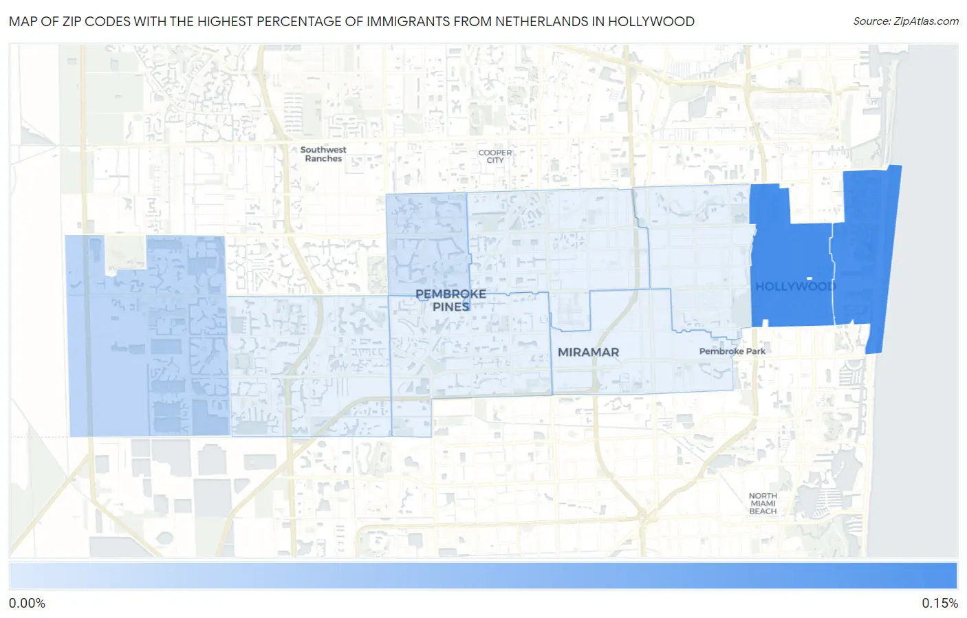 Zip Codes with the Highest Percentage of Immigrants from Netherlands in Hollywood Map