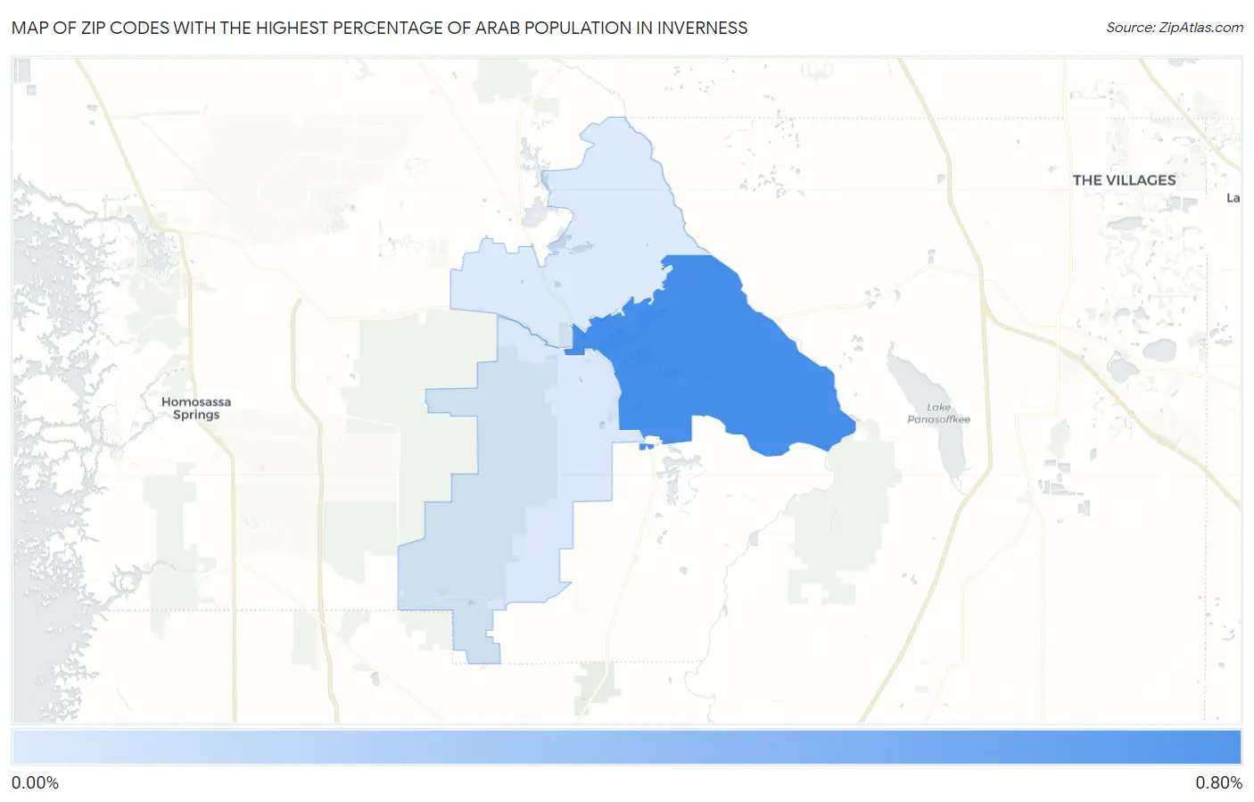 Zip Codes with the Highest Percentage of Arab Population in Inverness Map