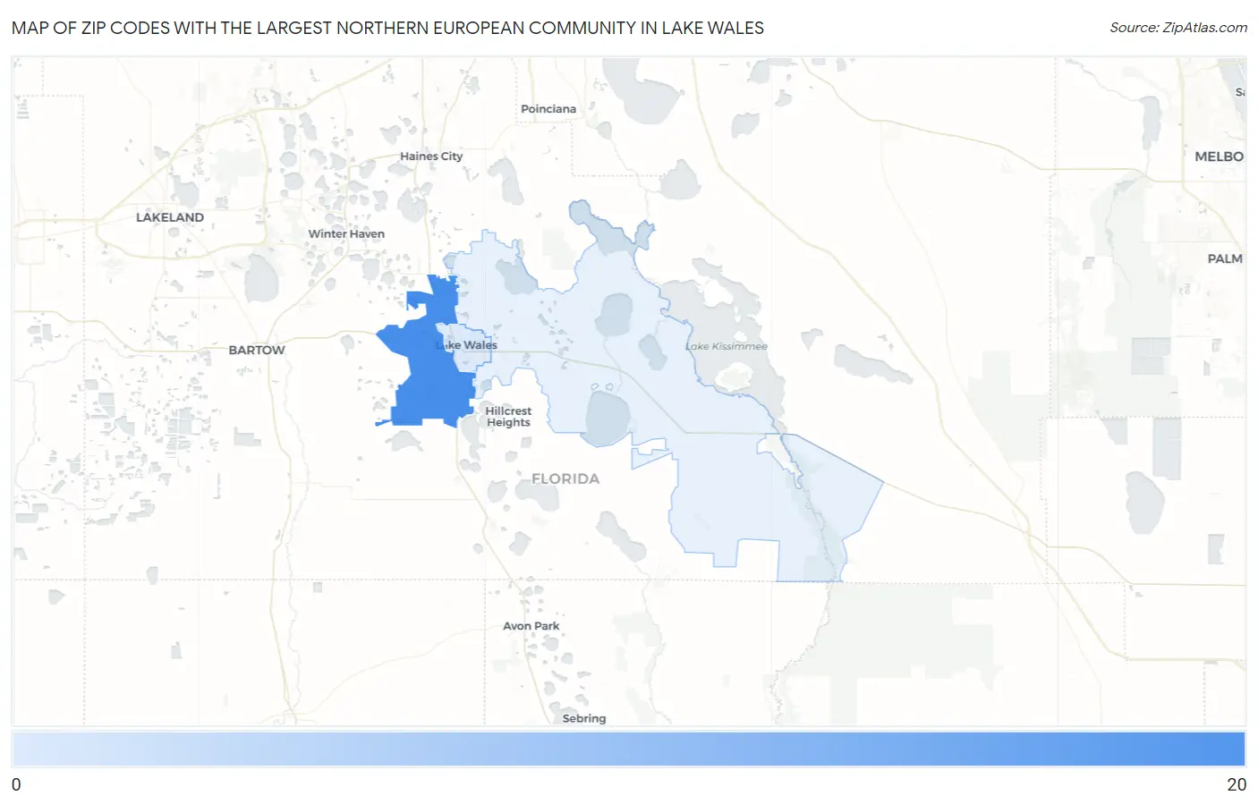Zip Codes with the Largest Northern European Community in Lake Wales Map