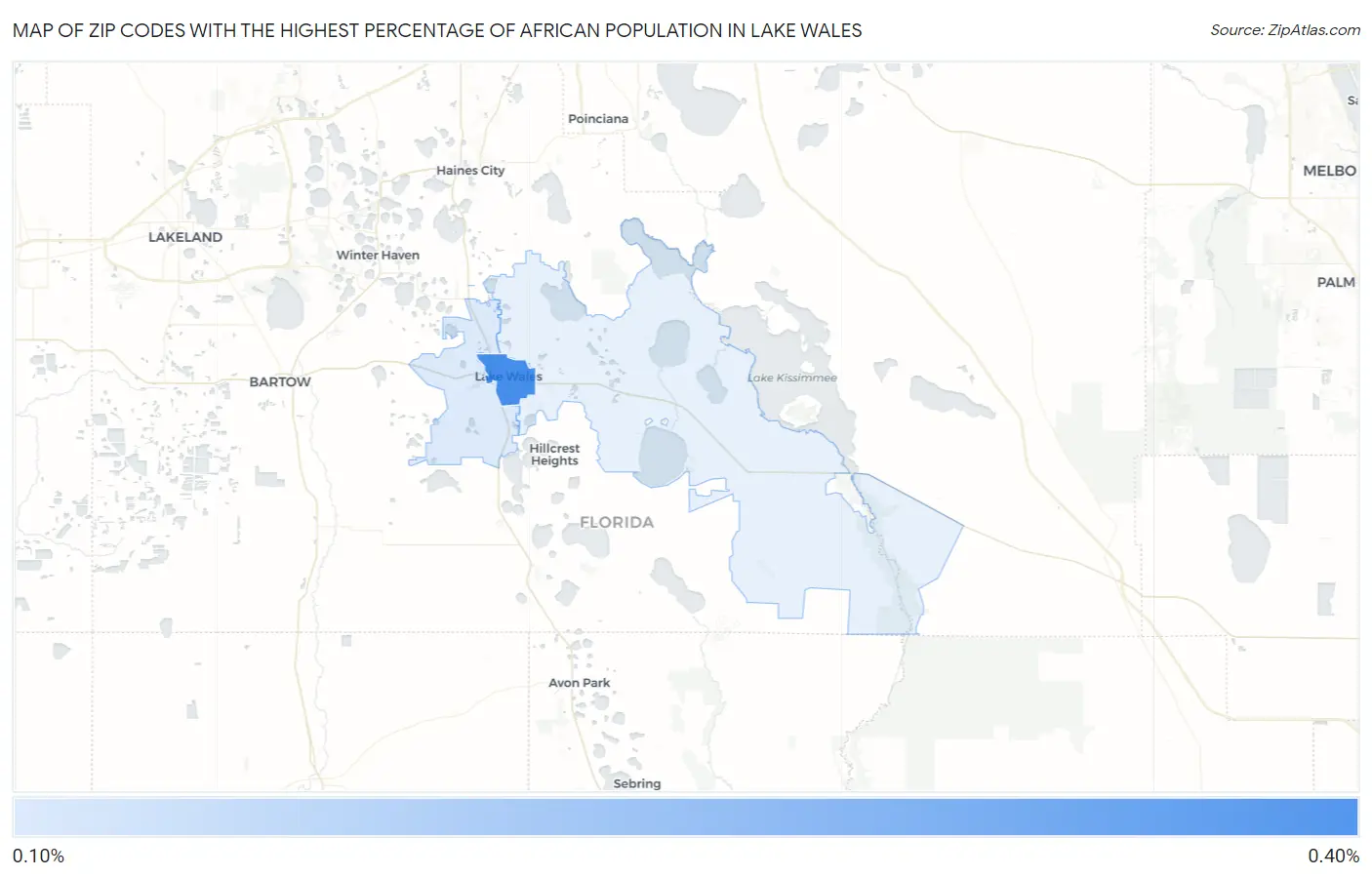 Zip Codes with the Highest Percentage of African Population in Lake Wales Map