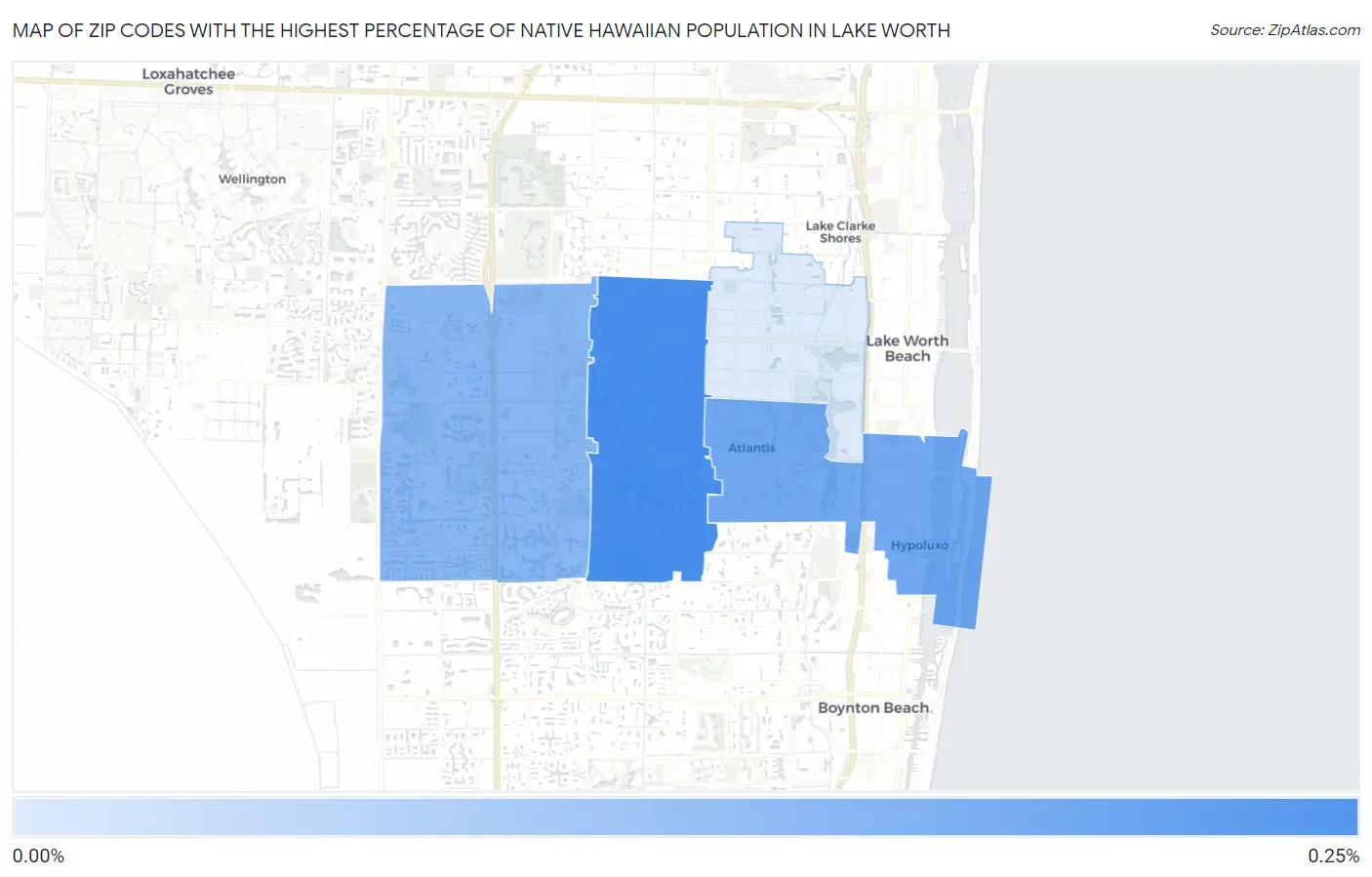 Zip Codes with the Highest Percentage of Native Hawaiian Population in Lake Worth Map