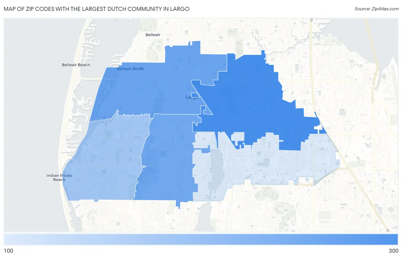 Zip Codes with the Largest Dutch Community in Largo Map