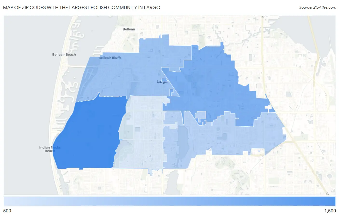 Zip Codes with the Largest Polish Community in Largo Map