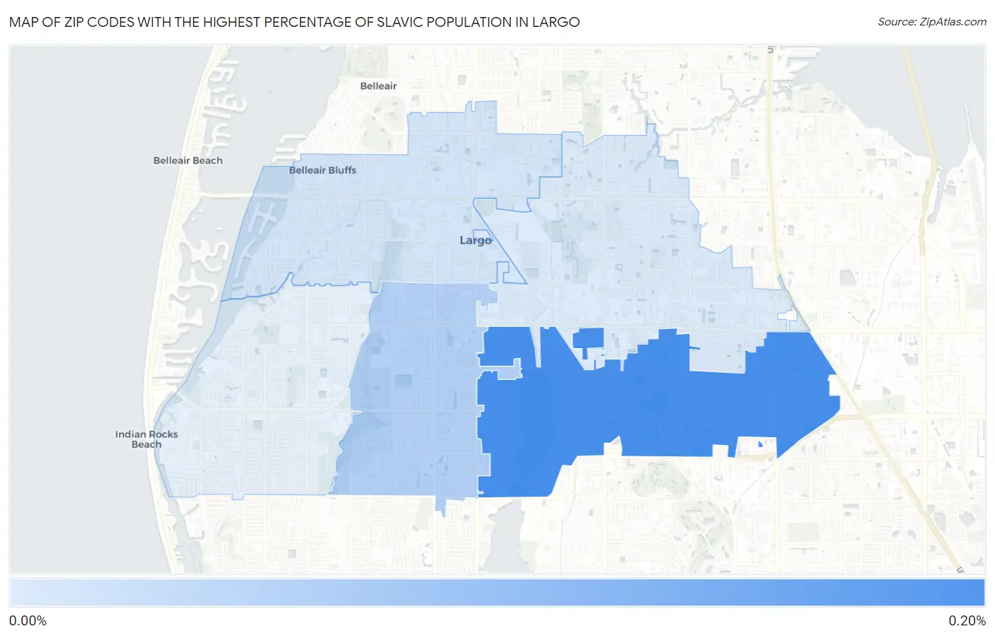 Zip Codes with the Highest Percentage of Slavic Population in Largo Map