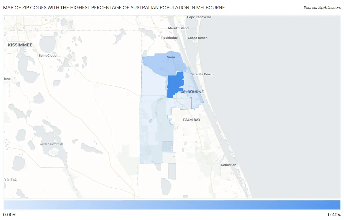 Zip Codes with the Highest Percentage of Australian Population in Melbourne Map