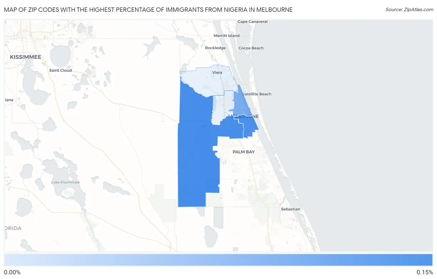 Zip Codes with the Highest Percentage of Immigrants from Nigeria in Melbourne Map