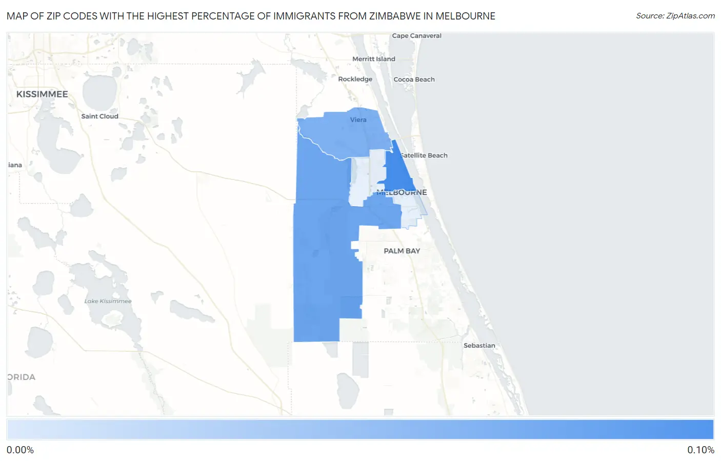 Zip Codes with the Highest Percentage of Immigrants from Zimbabwe in Melbourne Map