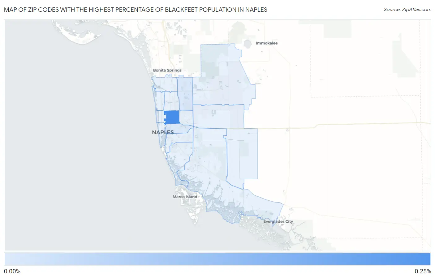 Zip Codes with the Highest Percentage of Blackfeet Population in Naples Map