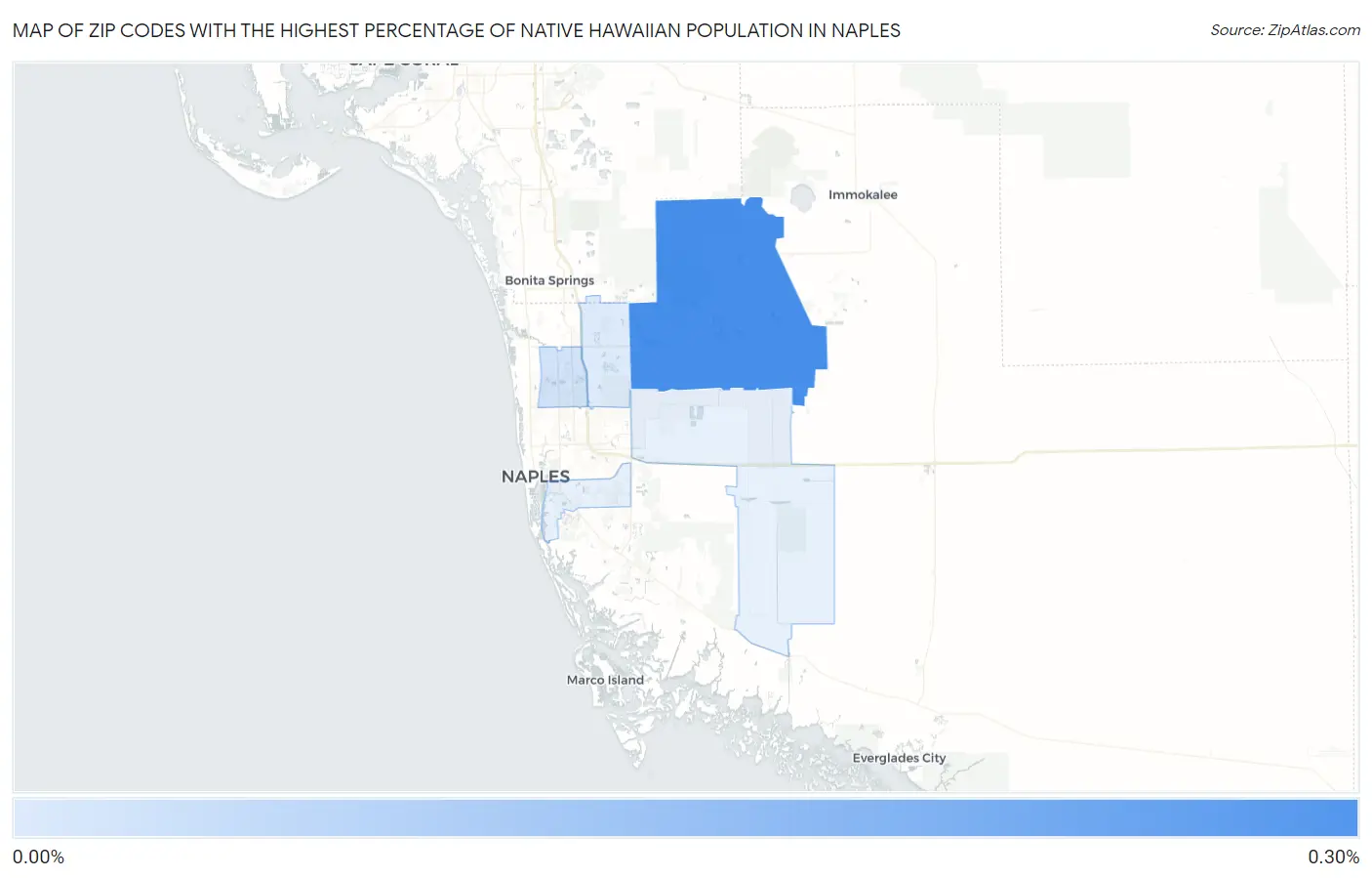 Zip Codes with the Highest Percentage of Native Hawaiian Population in Naples Map