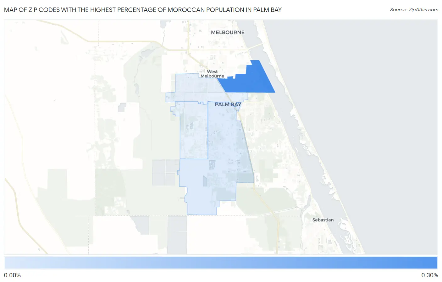Zip Codes with the Highest Percentage of Moroccan Population in Palm Bay Map