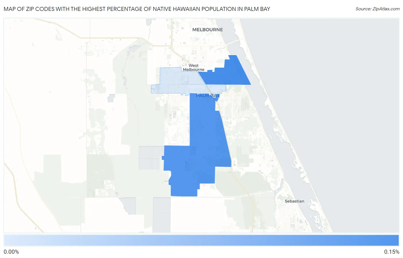 Zip Codes with the Highest Percentage of Native Hawaiian Population in Palm Bay Map