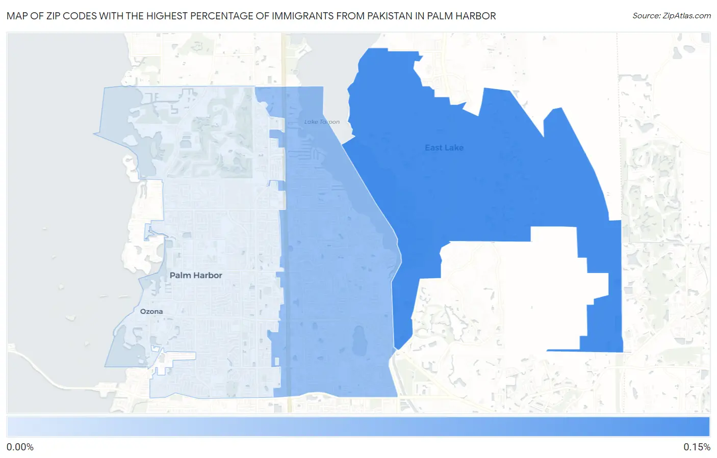 Zip Codes with the Highest Percentage of Immigrants from Pakistan in Palm Harbor Map