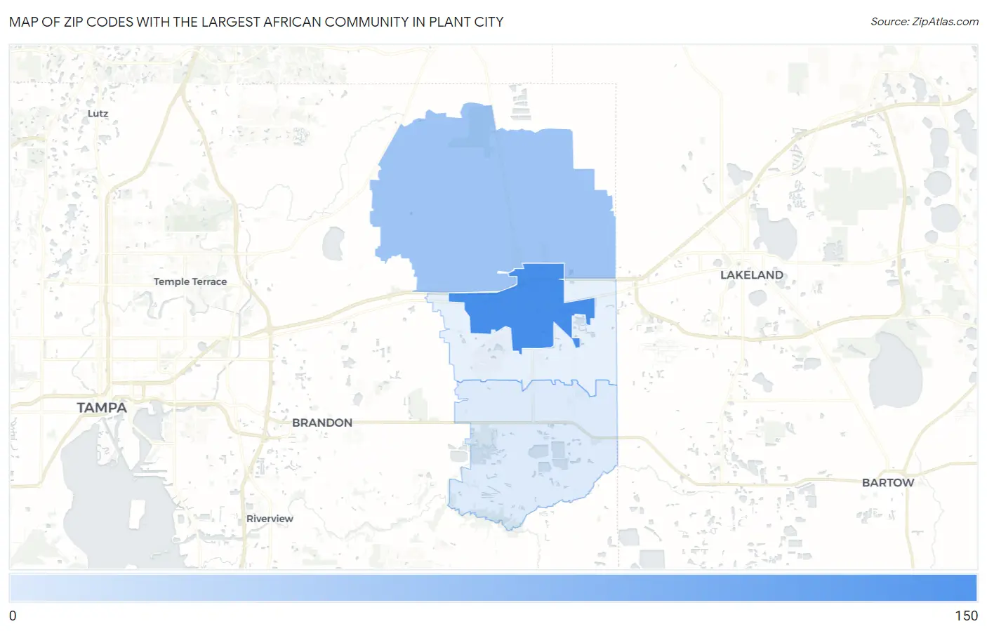 Zip Codes with the Largest African Community in Plant City Map