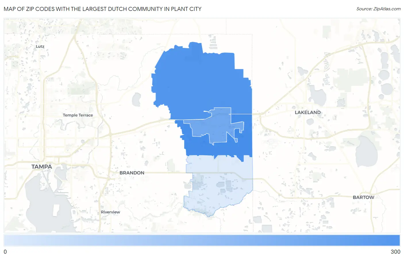 Zip Codes with the Largest Dutch Community in Plant City Map