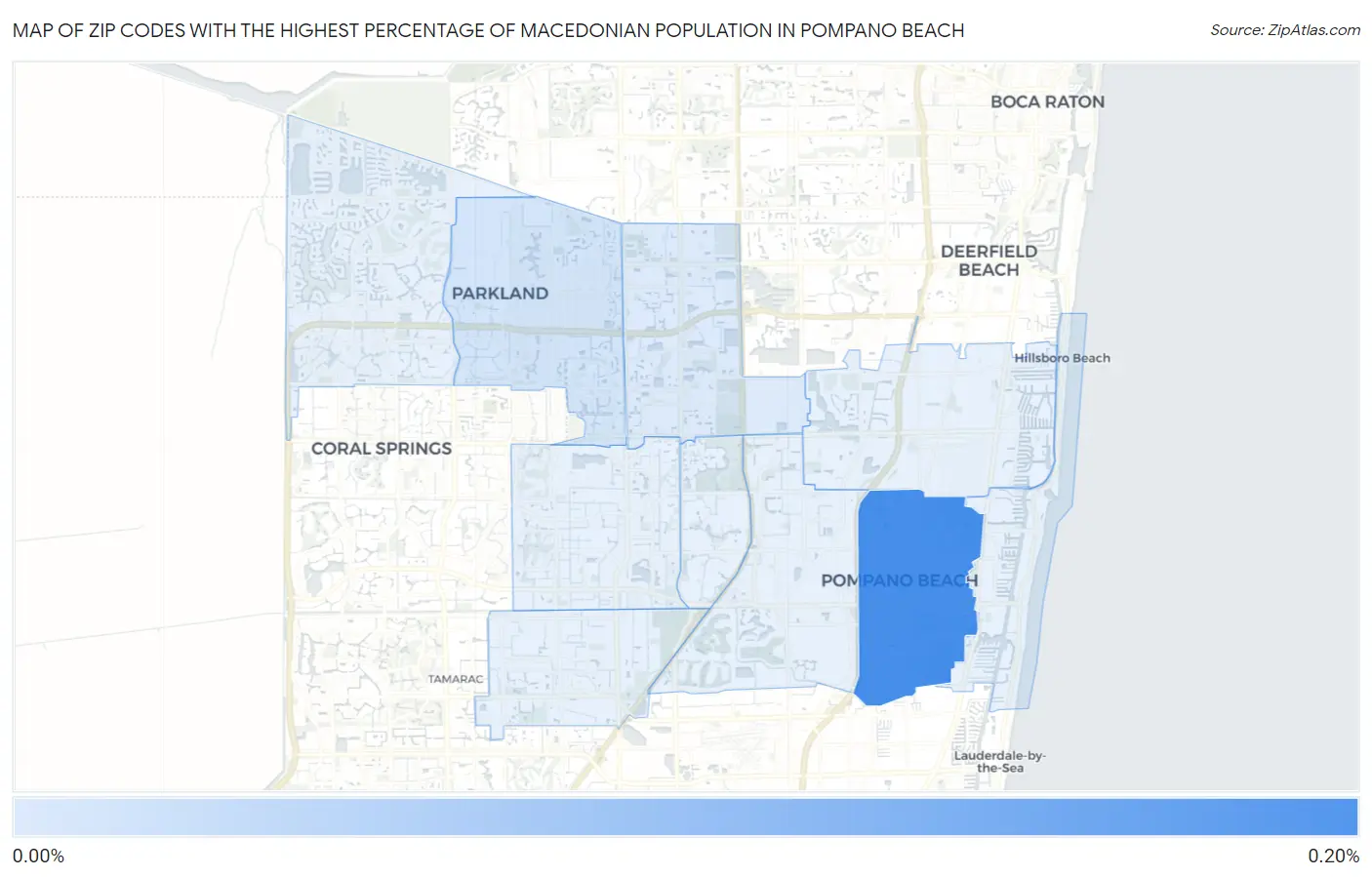 Zip Codes with the Highest Percentage of Macedonian Population in Pompano Beach Map