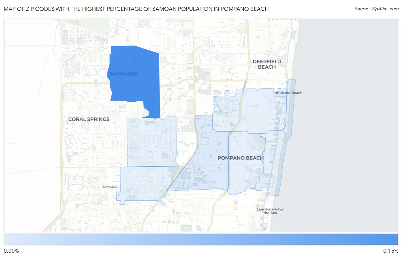 Zip Codes with the Highest Percentage of Samoan Population in Pompano Beach Map
