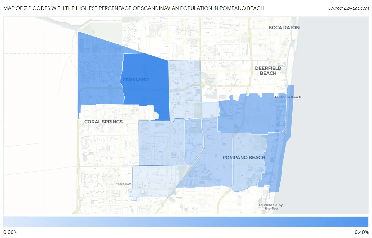 Zip Codes with the Highest Percentage of Scandinavian Population in Pompano Beach Map