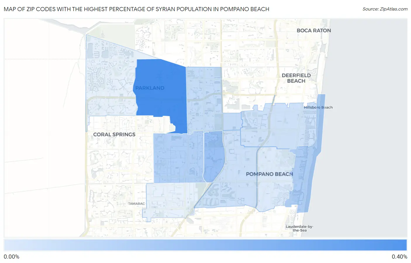 Zip Codes with the Highest Percentage of Syrian Population in Pompano Beach Map