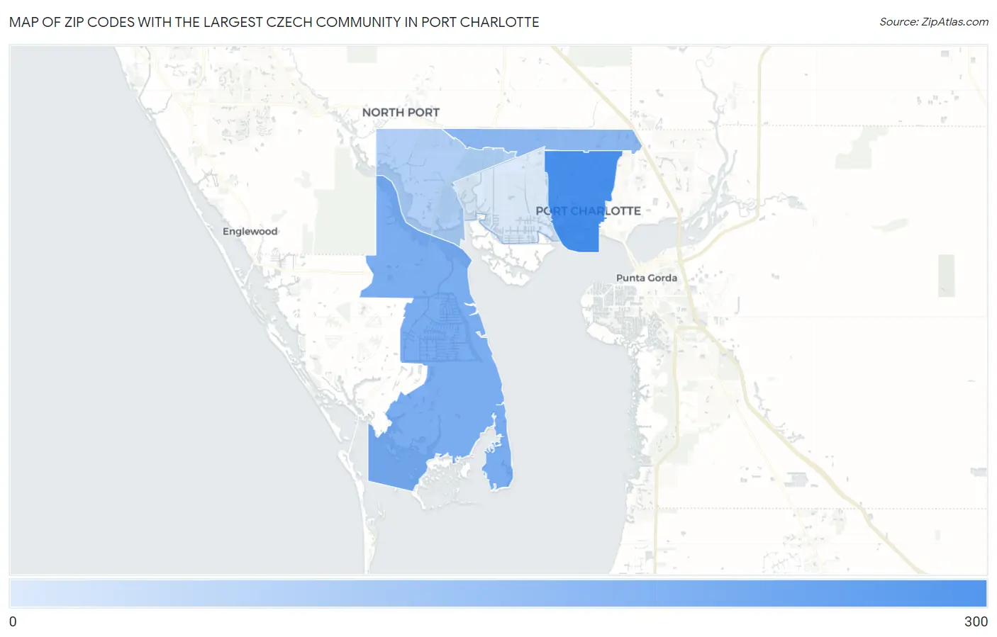 Zip Codes with the Largest Czech Community in Port Charlotte Map