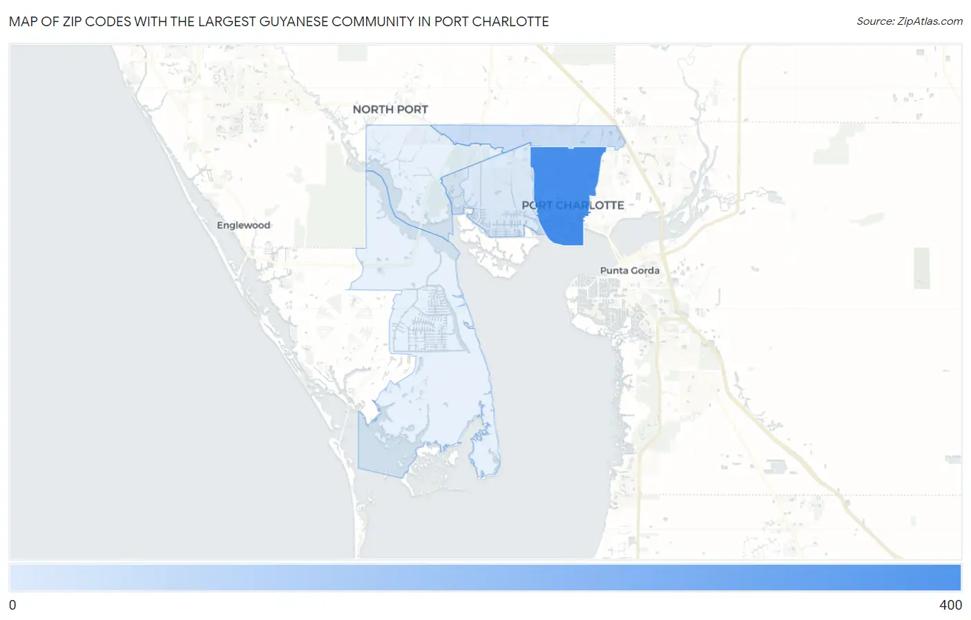 Zip Codes with the Largest Guyanese Community in Port Charlotte Map