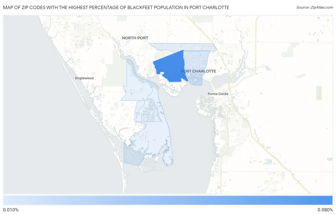 Zip Codes with the Highest Percentage of Blackfeet Population in Port Charlotte Map