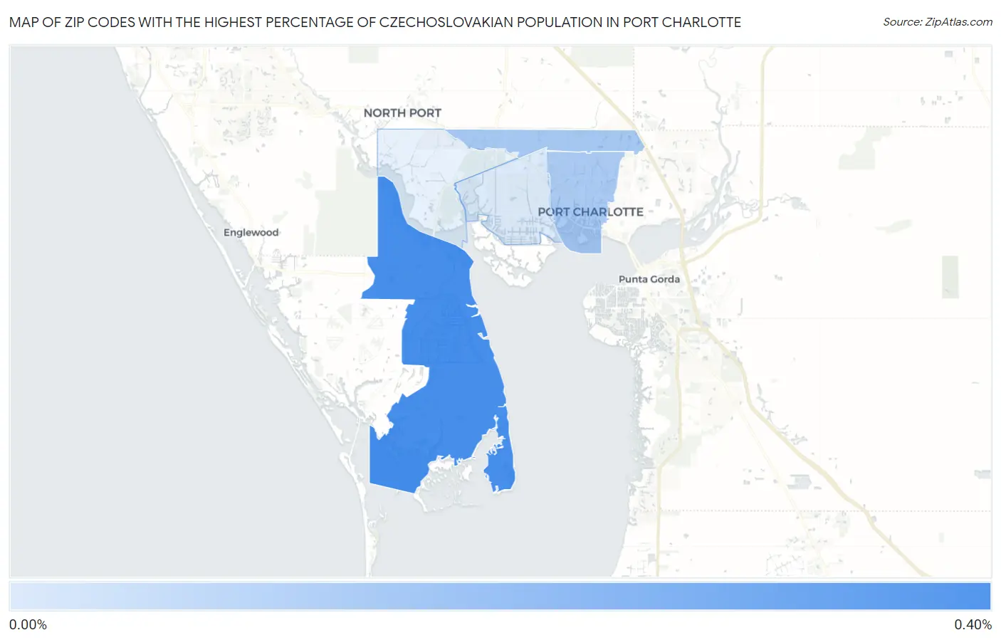 Zip Codes with the Highest Percentage of Czechoslovakian Population in Port Charlotte Map