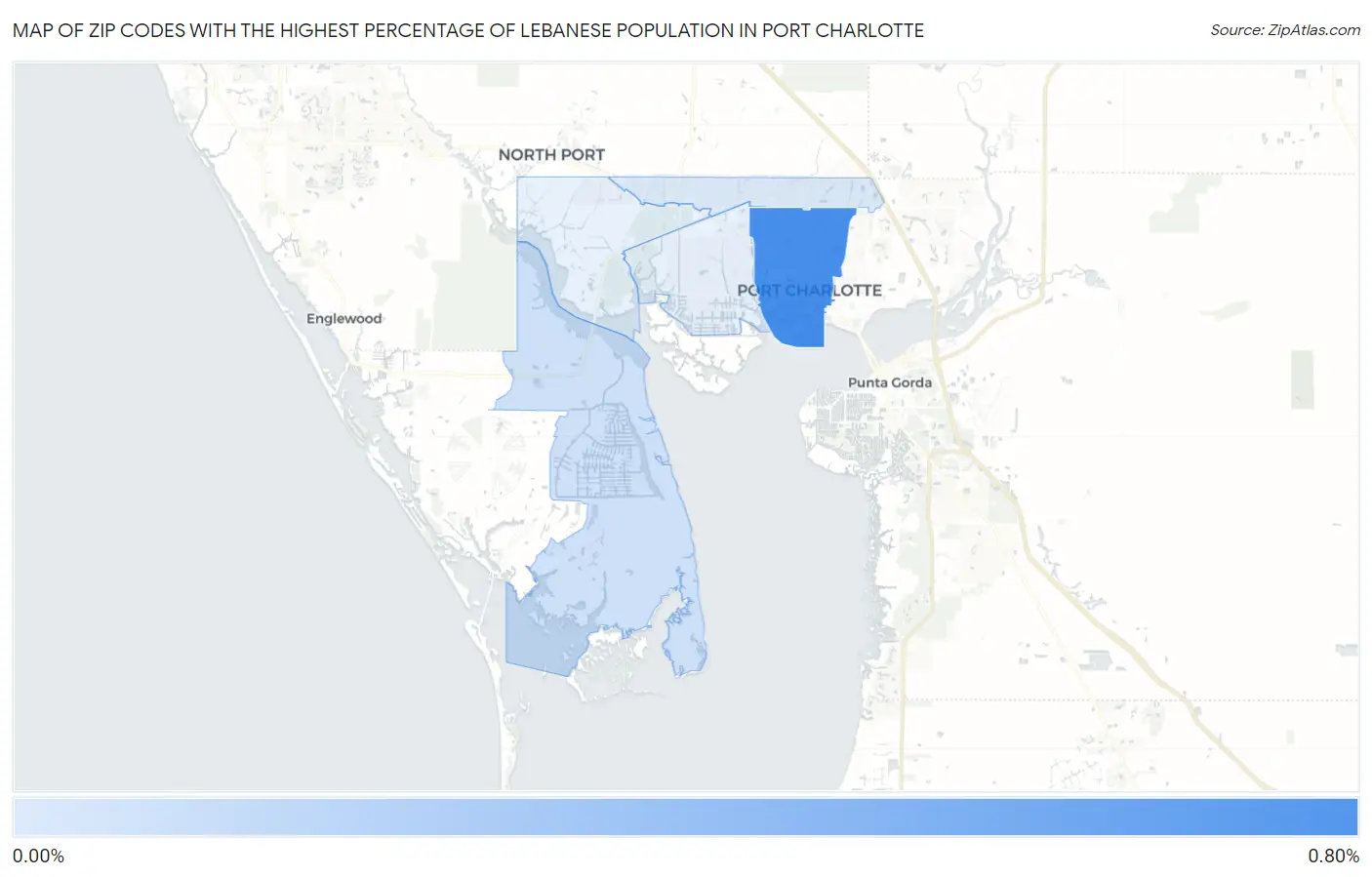 Zip Codes with the Highest Percentage of Lebanese Population in Port Charlotte Map