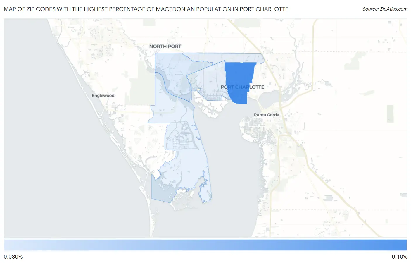 Zip Codes with the Highest Percentage of Macedonian Population in Port Charlotte Map