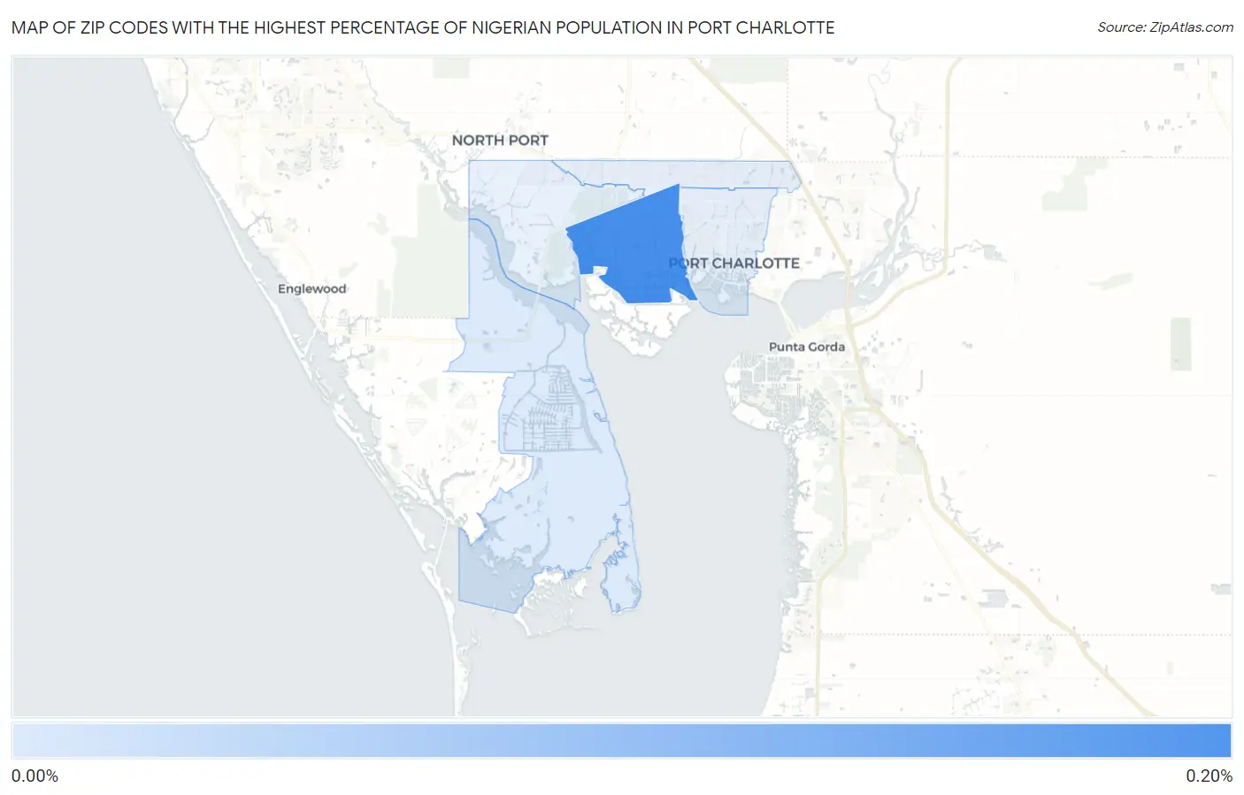 Zip Codes with the Highest Percentage of Nigerian Population in Port Charlotte Map