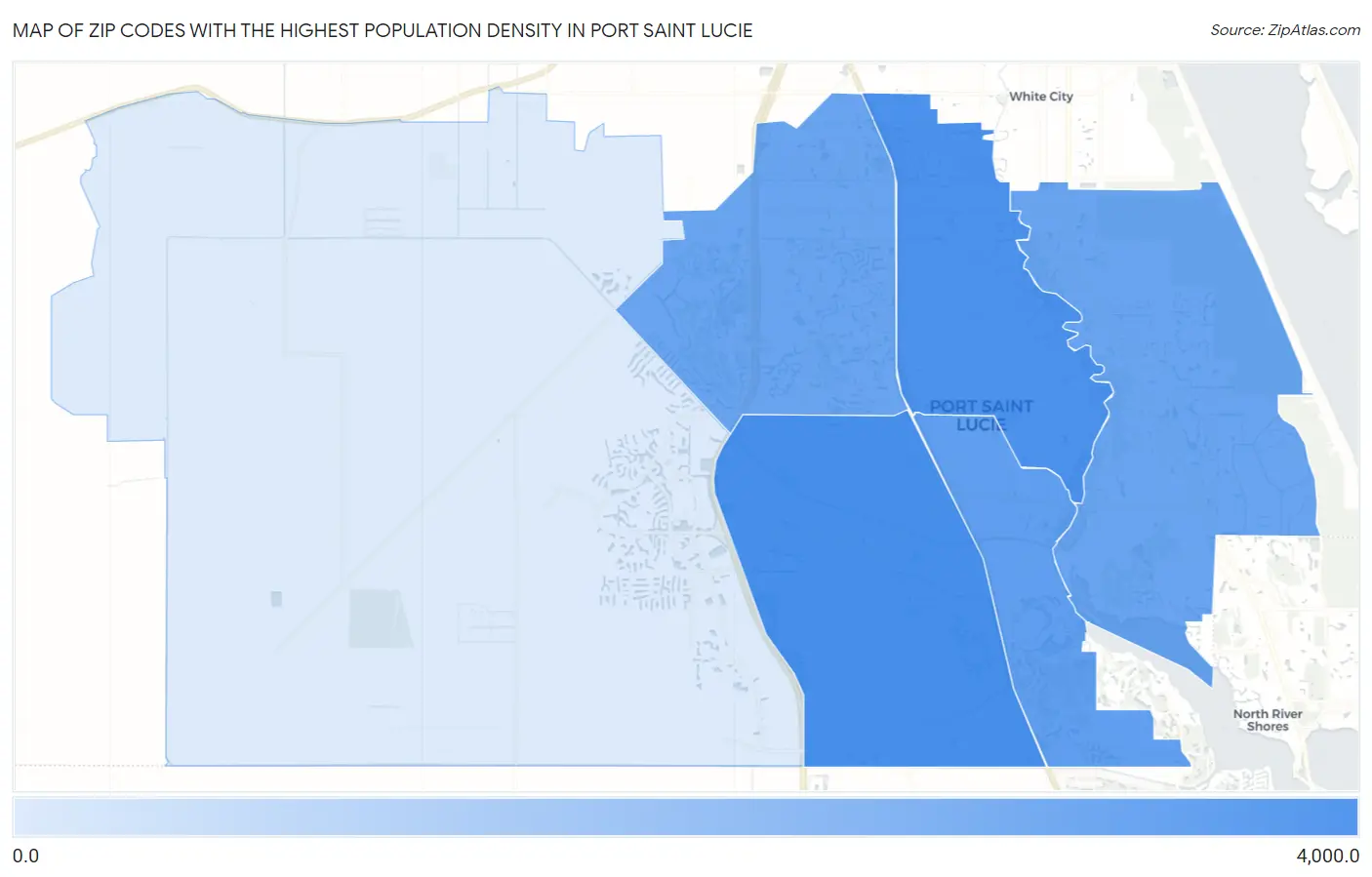 Zip Codes with the Highest Population Density in Port Saint Lucie Map