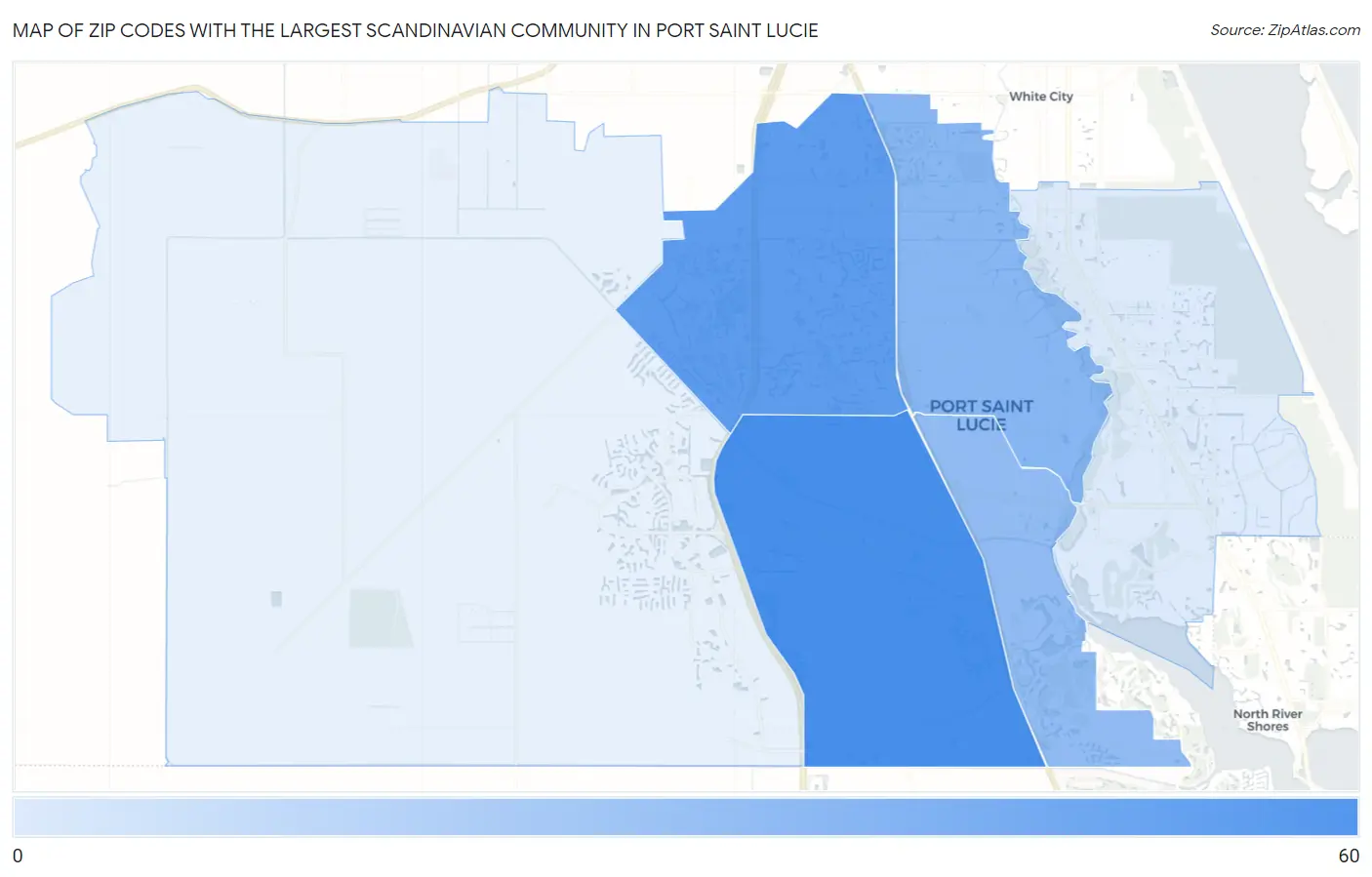Zip Codes with the Largest Scandinavian Community in Port Saint Lucie Map