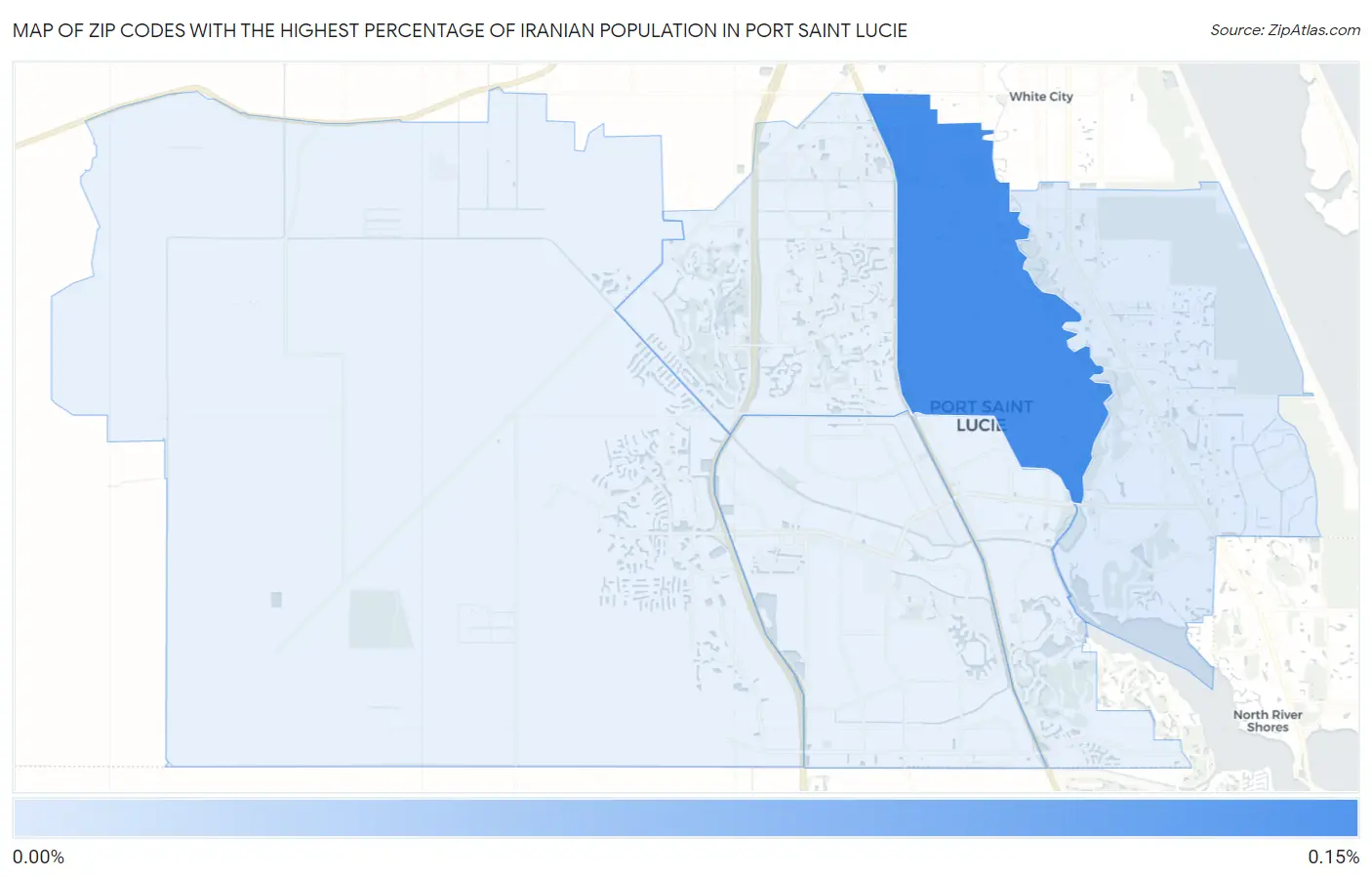 Zip Codes with the Highest Percentage of Iranian Population in Port Saint Lucie Map