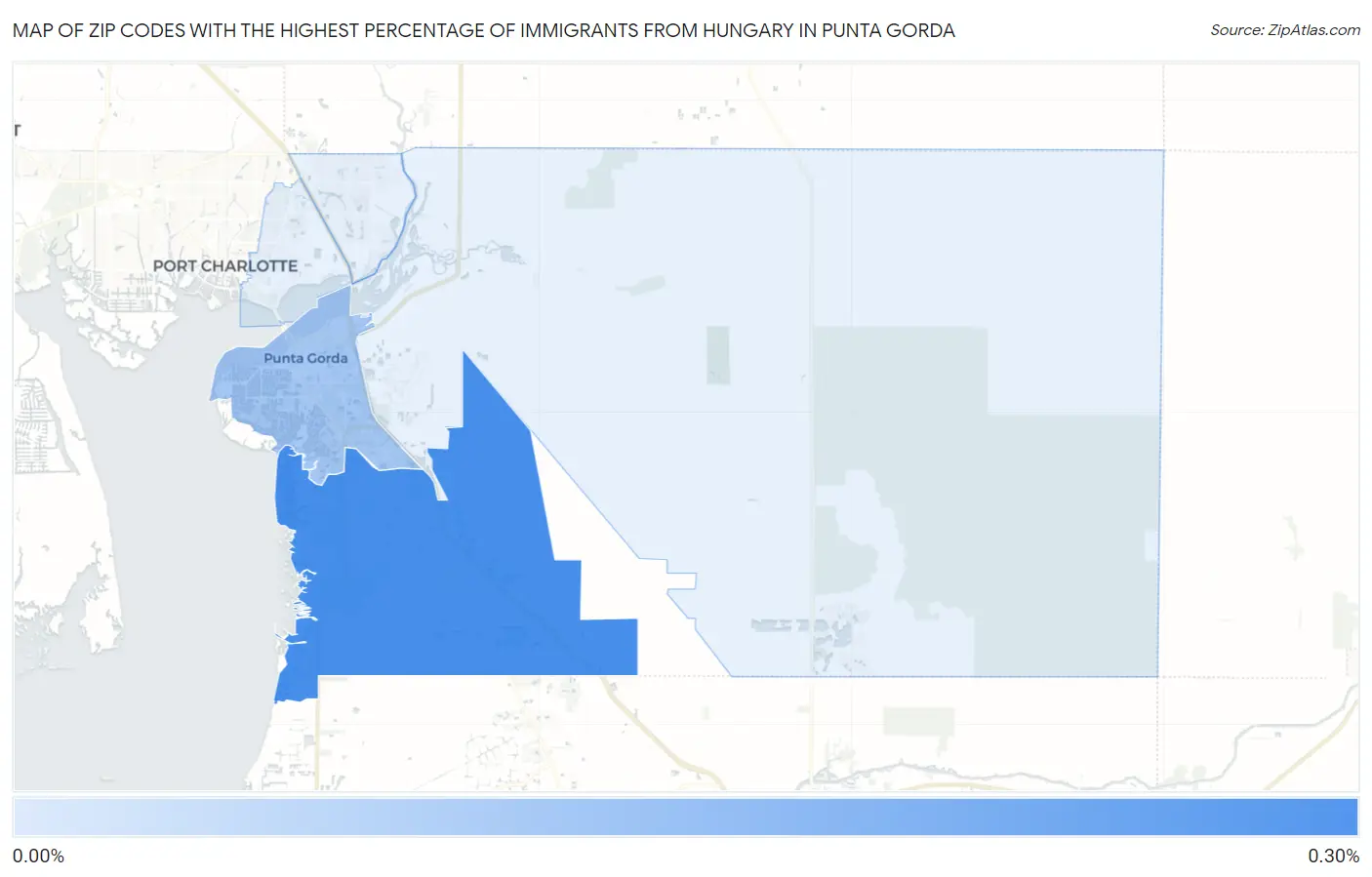 Zip Codes with the Highest Percentage of Immigrants from Hungary in Punta Gorda Map