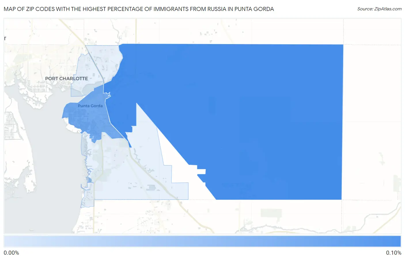 Zip Codes with the Highest Percentage of Immigrants from Russia in Punta Gorda Map