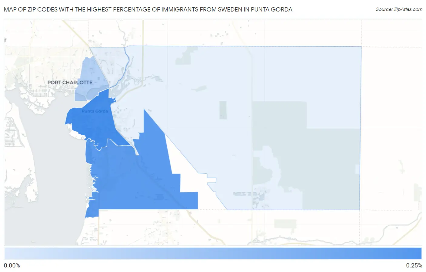 Zip Codes with the Highest Percentage of Immigrants from Sweden in Punta Gorda Map