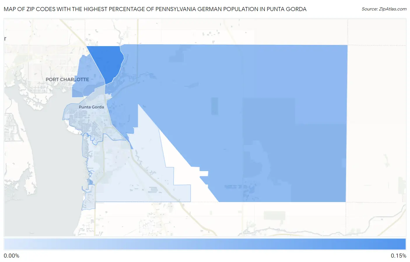 Zip Codes with the Highest Percentage of Pennsylvania German Population in Punta Gorda Map