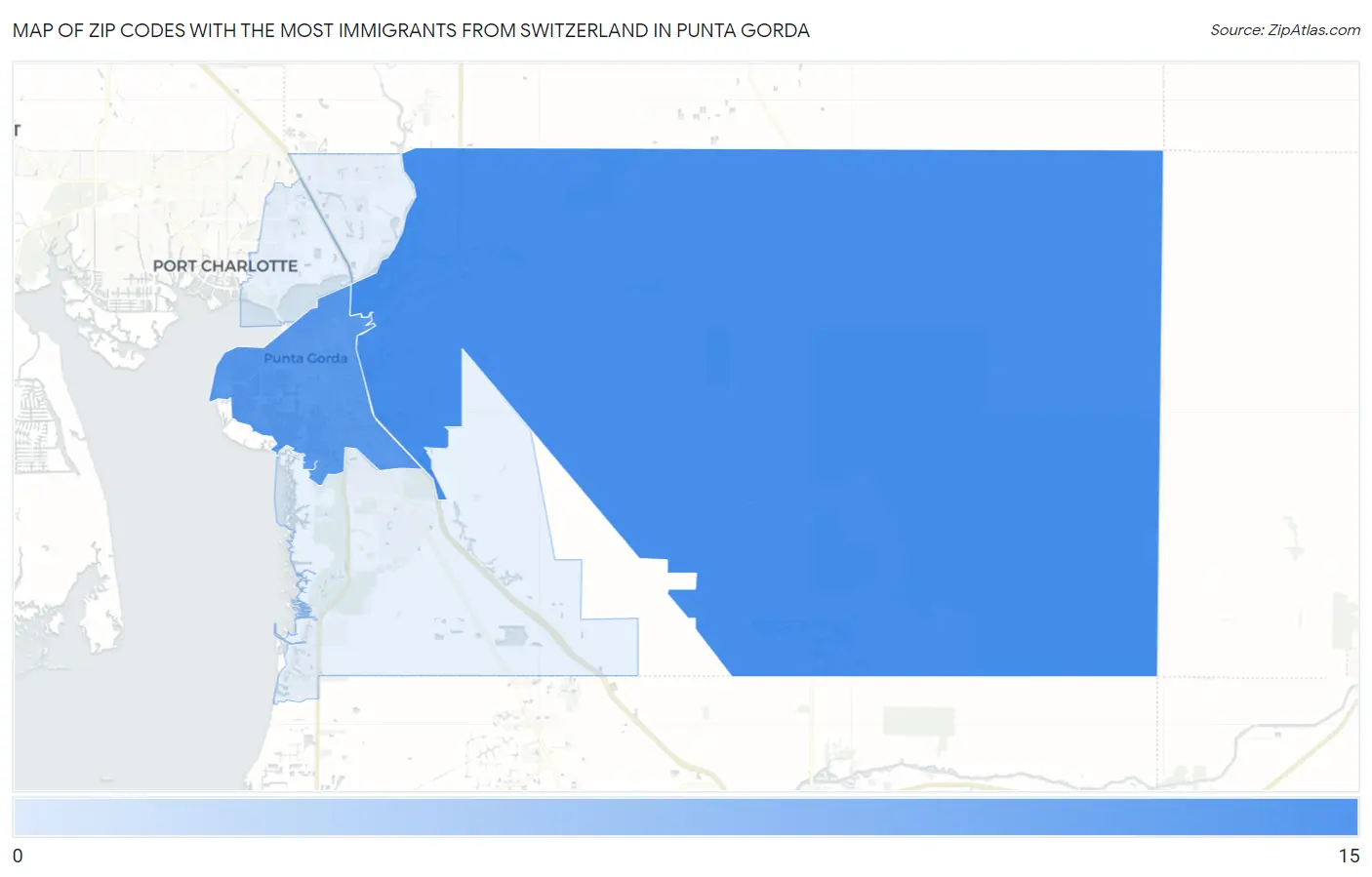 Zip Codes with the Most Immigrants from Switzerland in Punta Gorda Map