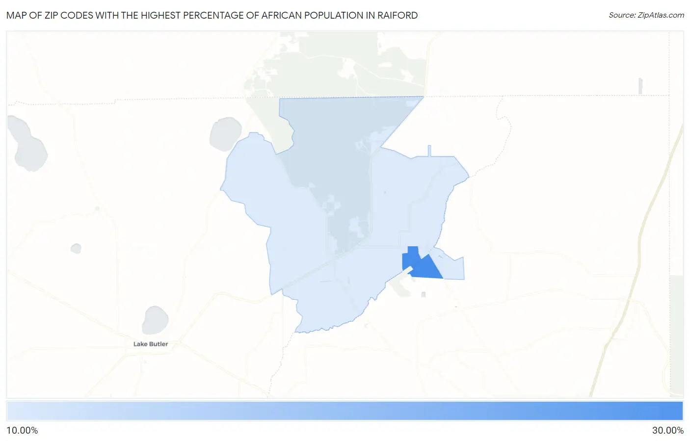 Zip Codes with the Highest Percentage of African Population in Raiford Map